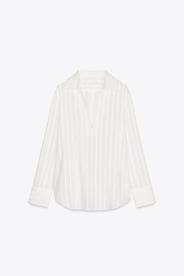 Zara Рубашка из ткани с блестящей нитью — ZW COLLECTION купить с доставкой.
