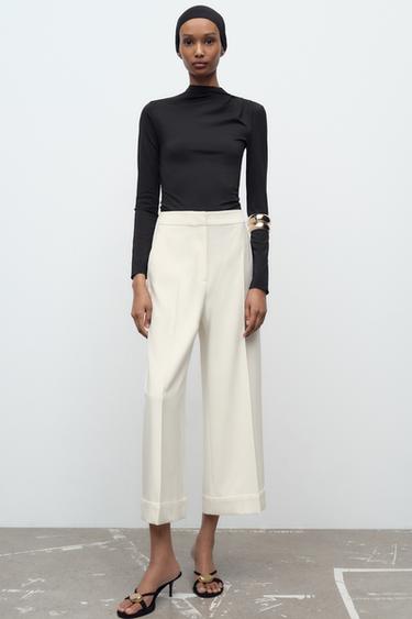 Zara Широкие брюки с отворотами купить с доставкой.
