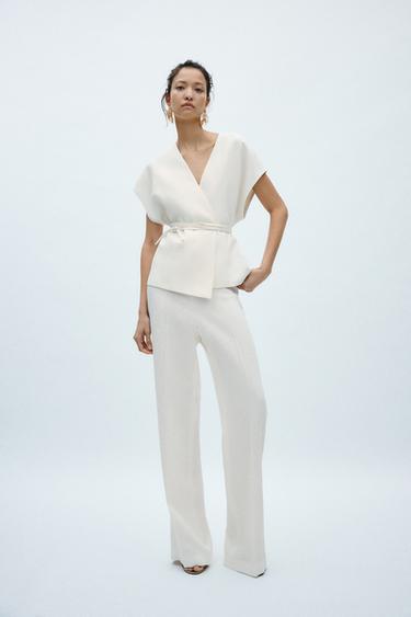 Zara Льняные брюки — ZW COLLECTION купить с доставкой.