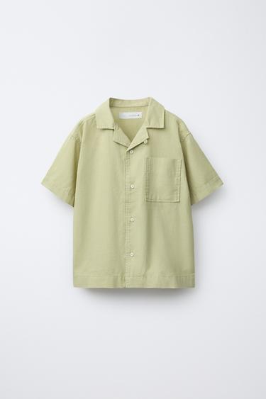 Zara Рубашка из хлопка и льна купить с доставкой.