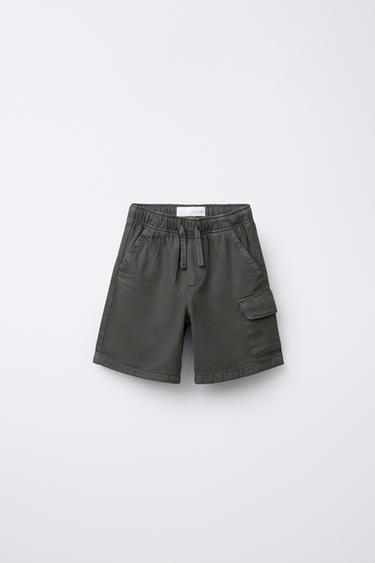 Zara Шорты-бермуды карго прямого кроя из легкой ткани купить с доставкой.