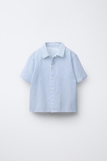 Zara Рубашка в полоску с текстурой купить с доставкой.
