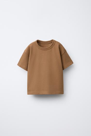 Zara Футболка с круглым вырезом из тяжелого хлопка купить с доставкой.