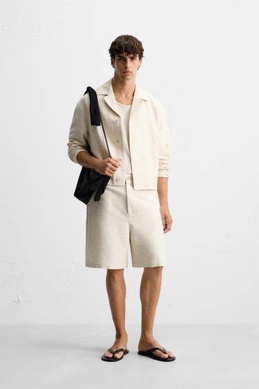 Zara Шорты из тканевой текстуры купить с доставкой.