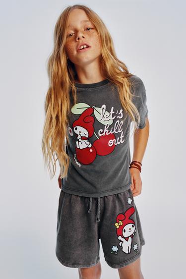 Zara Шорты-бермуды с эффектом постиранности MY MELODY © SANRIO купить с доставкой.