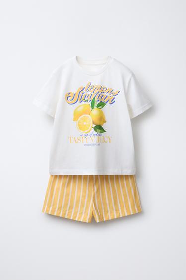 Zara Пижама с полосками лимона для детей от 6 до 14 лет купить с доставкой.