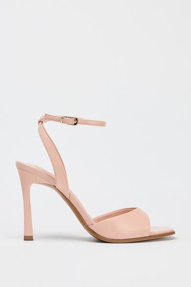 Zara Босоножки на каблуке с эффектом кракелюра купить с доставкой.