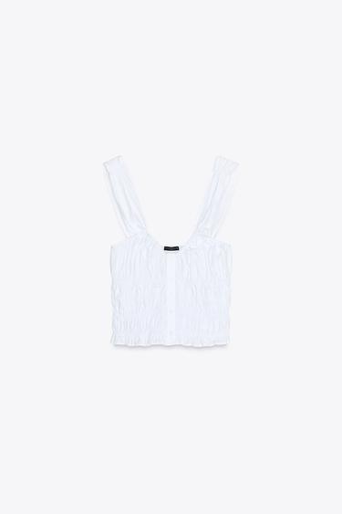 Zara Кроп-топ со сборками купить с доставкой.
