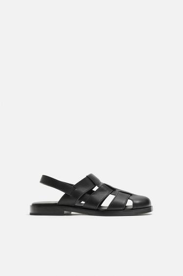 Zara Кожаные сандалии-крабики купить с доставкой.