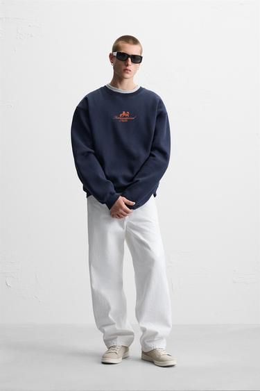 Zara Толстовка с контрастными принтами купить с доставкой.