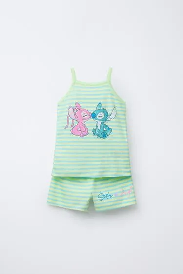 2-6 лет/ пижама, футболка и шорты-бермуды в полоску STITCH & ANGEL © DISNEY