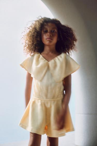 Zara Короткий комбинезон с орюшами, 100% лен