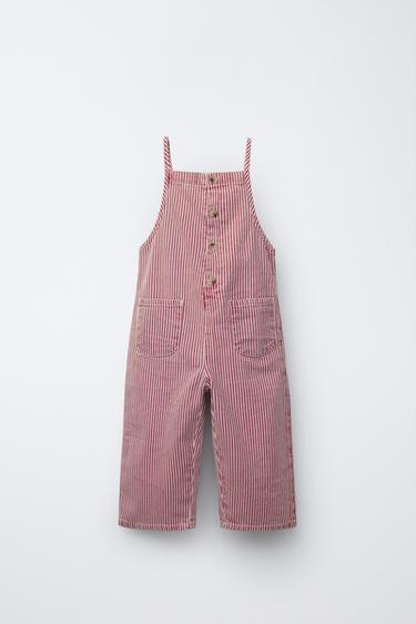 Zara Длинный комбинезон в полоску купить с доставкой.