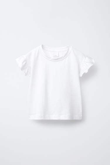 Zara Однотонная футболка с воланами