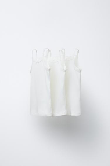 Zara 2–6 лет/набор из трех маек в рубчик на бретелях купить с доставкой.