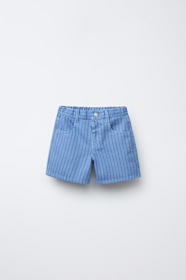 Zara Твиловые бермуды в полоску купить с доставкой.