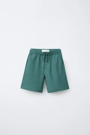 Бермуды SLIM FIT из ткани с эффектом махры