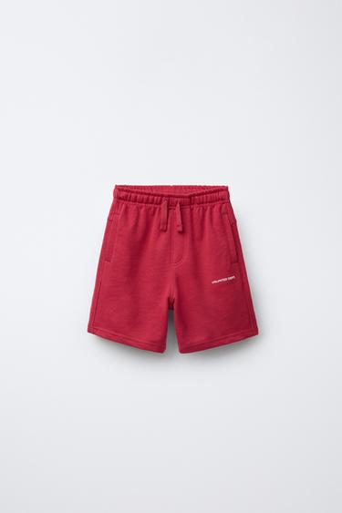 Zara Шорты из мягкой ткани прямого кроя с рельефной надписью