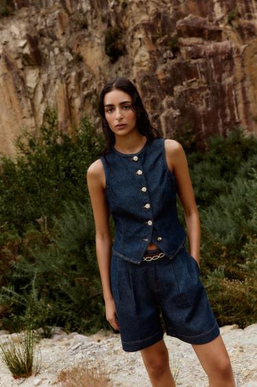 Zara Джинсовые шорты Z1975 с вытачками и ремнем купить с доставкой.