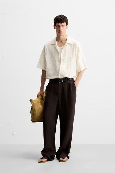 Zara Жаккардовая рубашка с бахромой купить с доставкой.