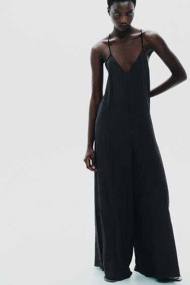Zara Длинный комбинезон из струящейся ткани купить с доставкой.