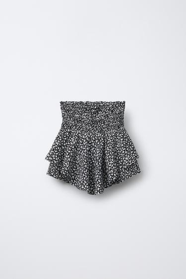 Zara Юбка-шорты с цветочным принтом и накладкой купить с доставкой.