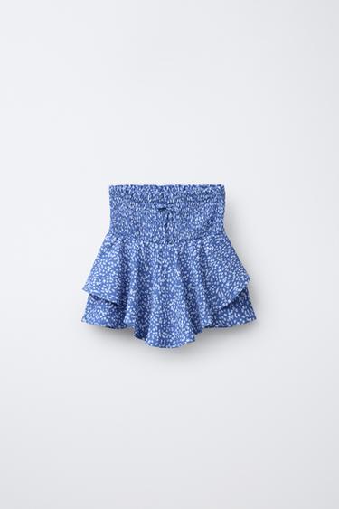 Zara Юбка-шорты с цветочным принтом и накладкой купить с доставкой.