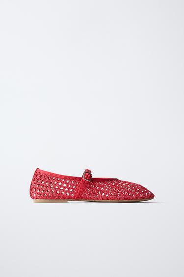 Zara Ажурные балетки купить с доставкой.