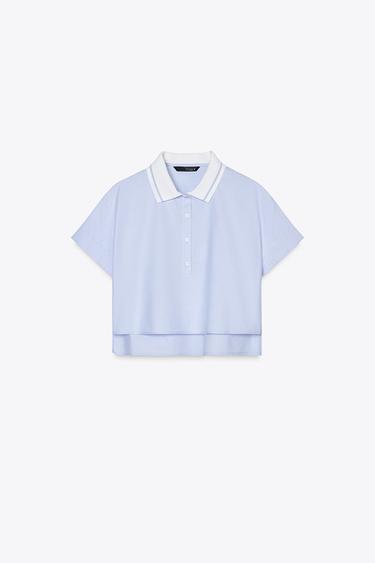 Zara Рубашка с воротником в рубчик купить с доставкой.