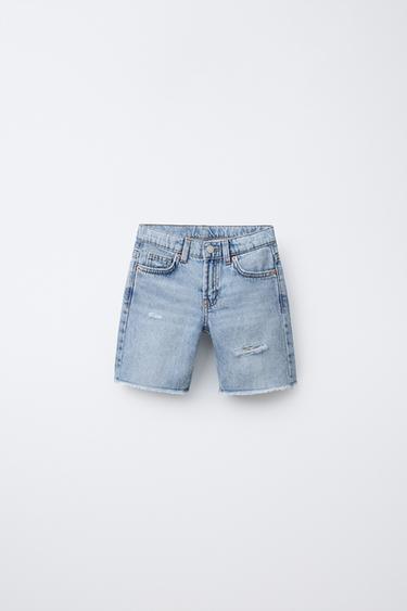 Zara Джинсовые прямые шорты-бермуды с разрезами ZARA X BODY GLOVE ®
