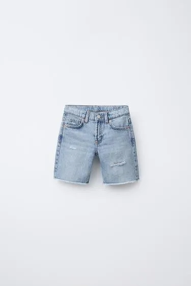 Джинсовые прямые шорты-бермуды с разрезами ZARA X BODY GLOVE ®