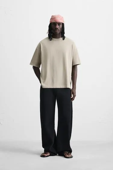 Футболка BOXY FIT с эффектом потертости из легкой ткани