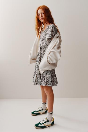 Zara Платье с принтом в мелкий цветочек