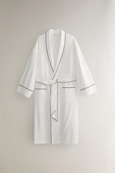 Zara Халат с полосатым жаккардовым узором