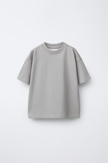 Zara Однотонная футболка MEDIUM WEIGHT купить с доставкой.