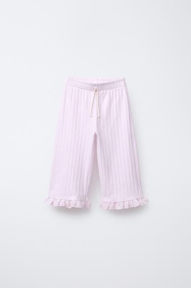 Zara Жаккардовые брюки с вышивкой в швейцарском стиле купить с доставкой.