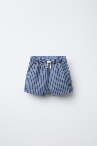 Zara Комбинированные прямые шорты-бермуды в полоску купить с доставкой.