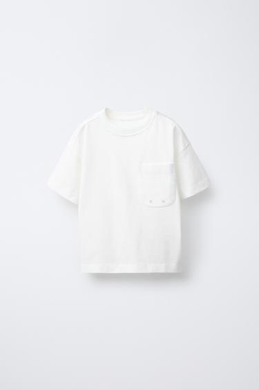 Zara Однотонная футболка с карманом купить с доставкой.