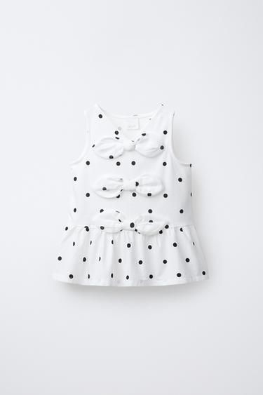 Zara Комбинированная футболка с бантами купить с доставкой.