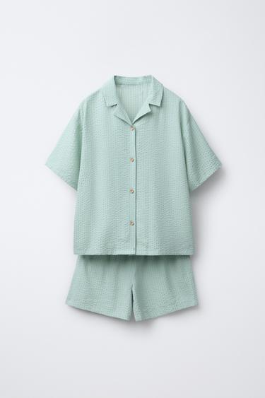 Zara Пижама SEERSUCKER в полоску для девочек 6-14 лет купить с доставкой.