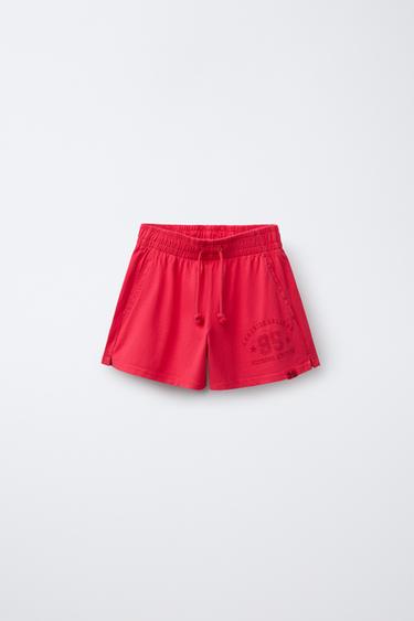 Zara Шорты-бермуды с текстом купить с доставкой.