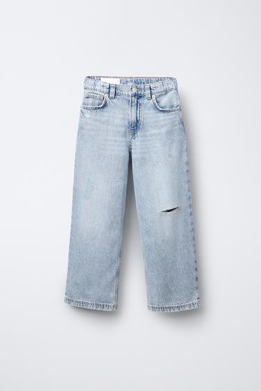 Zara Джинсы RELAXED BAGGY с дырами купить с доставкой.
