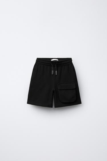 Zara Прямые шорты-бермуды из мягкой ткани, окрашенные в готовом виде