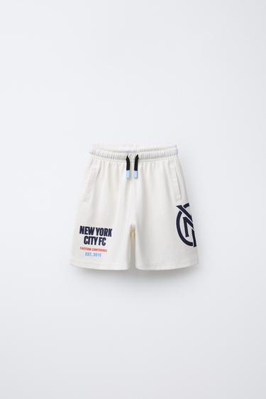 Zara Прямые шорты из мягкой ткани NEW YORK CITY MLS © купить с доставкой.