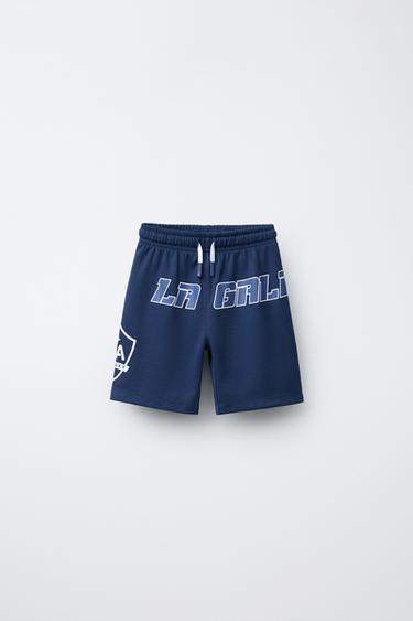 Zara Прямые шорты-бермуды из мягкой ткани LOS ANGELES GALAXY MLS © купить с доставкой.