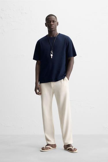 Zara Брюки чинос фактурные купить с доставкой.