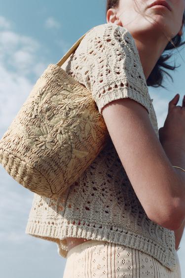 Zara Плетеная корзина с рисунками купить с доставкой.