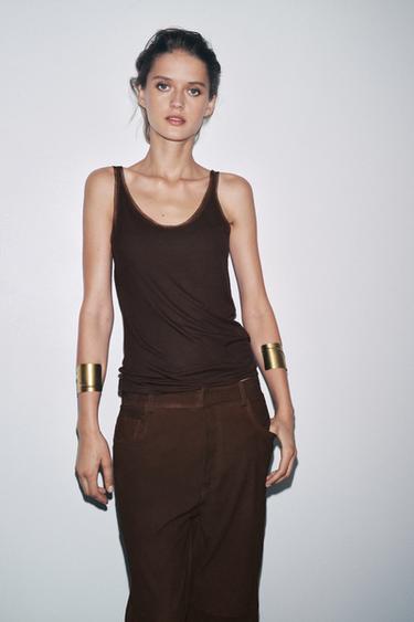 Zara Комбинированная футболка с тюлем