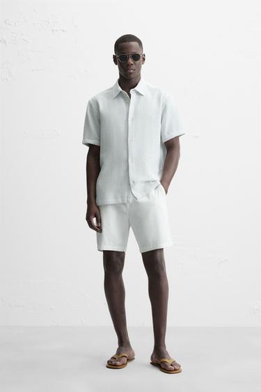 Zara Шорты из хлопка и льна купить с доставкой.