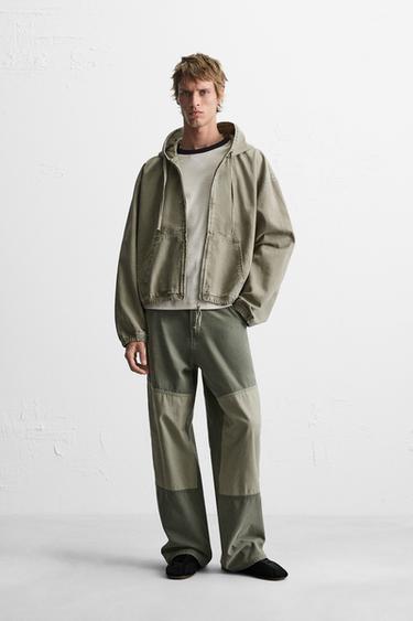 Zara Куртка с капюшоном и эффектом потертости купить с доставкой.